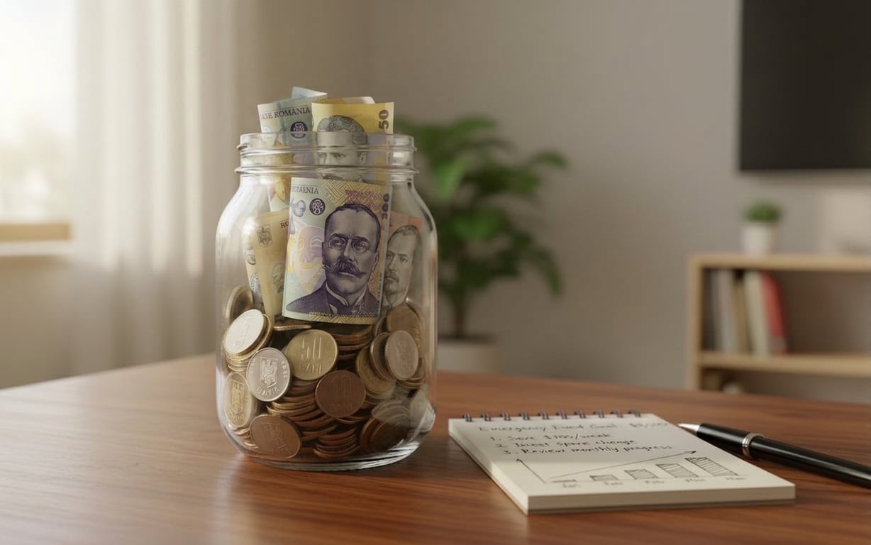 6. Fondul de urgent╠&ordf;a╠&aring; (borcan umplut cu bani, fond de urgenta cash, plan financiar, sufragerie)