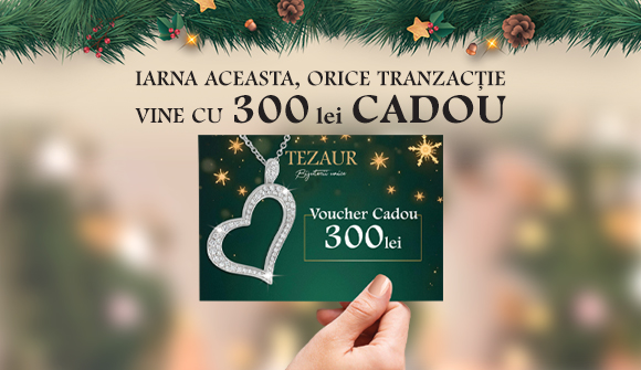 Iarna aceasta, orice tranzacție la TEZAUR vine cu 300 lei CADOU!