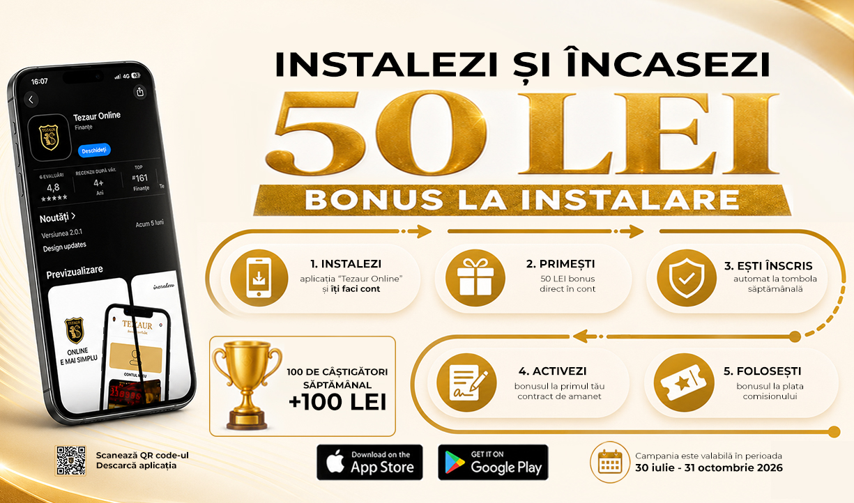 Instalezi și încasezi: 50 lei BONUS
